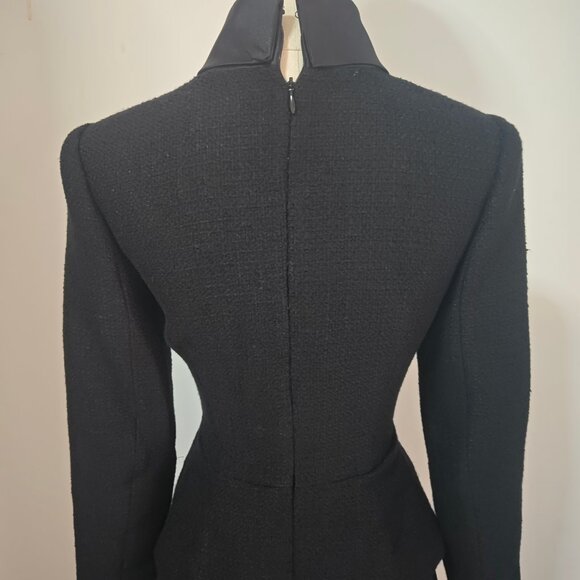 Self-Portrait Black Boucle Taffeta Midi Dress - Picture 6 of 13